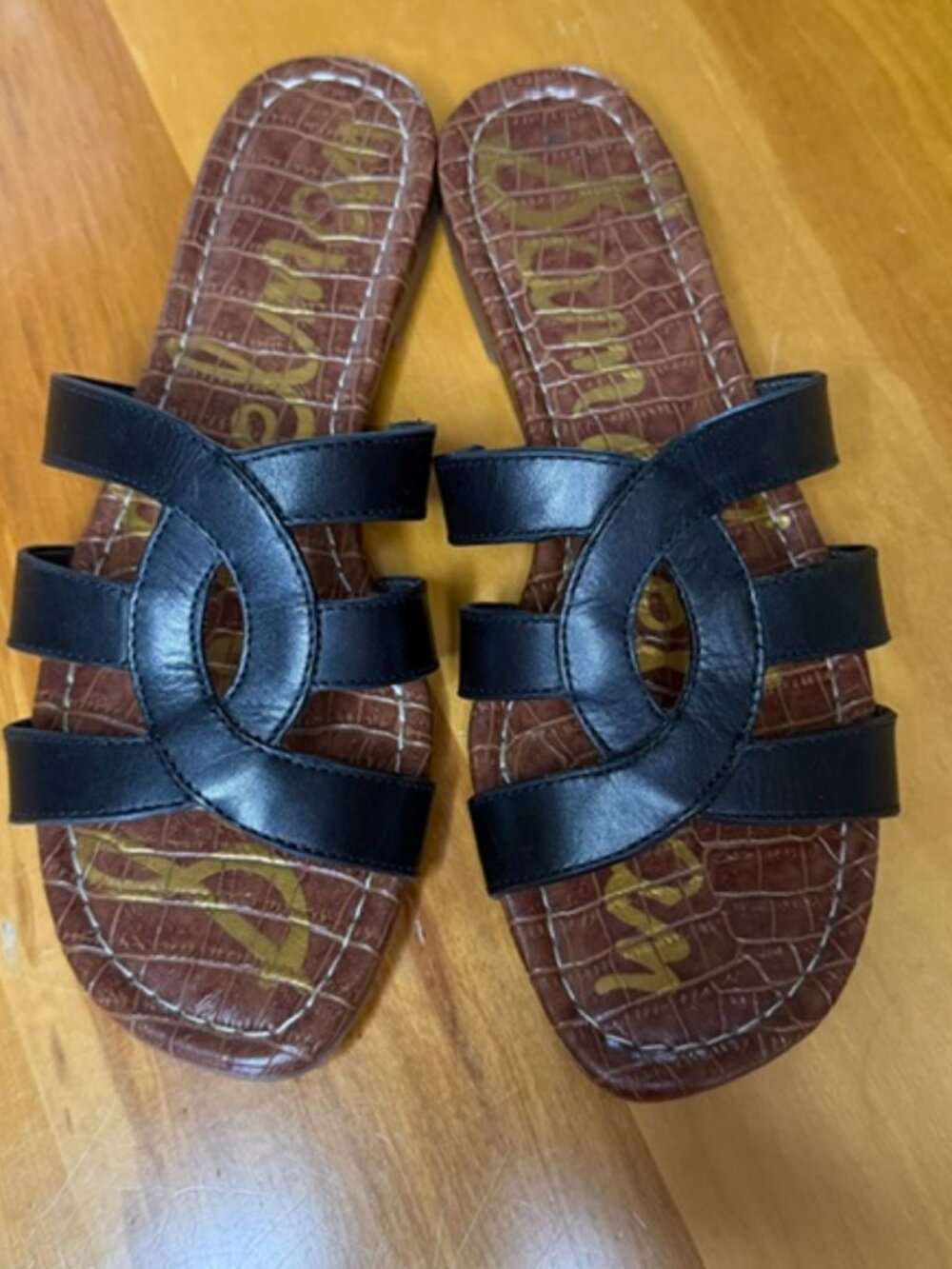 Sam Edelman Black Leather Sz 8 1/2 Sandals